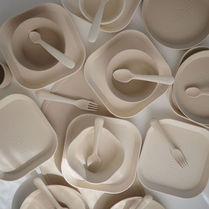 Mushie Dinner Plate - Square - Ivory LAATSTE STUK