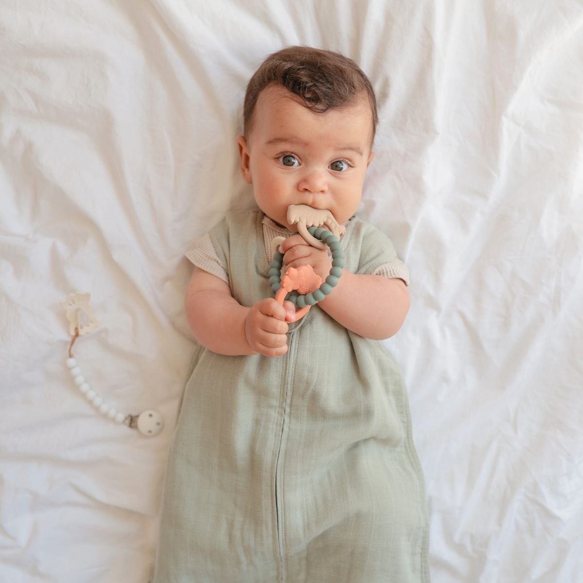Mushie - Dino Teething Ring