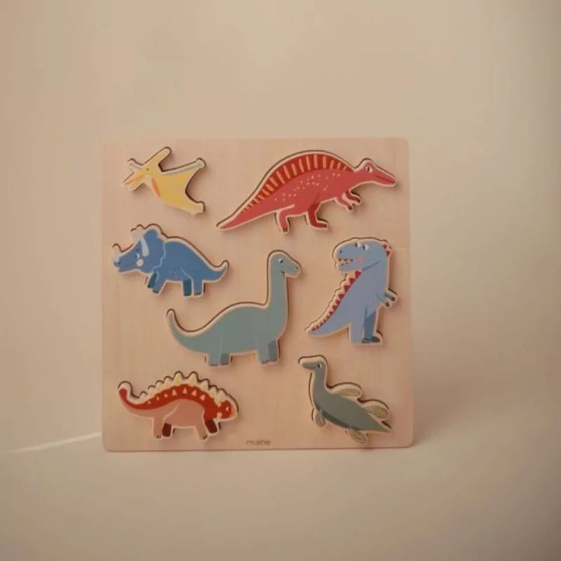 Mushie - Wooden dinosaur puzzle