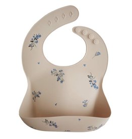 Mushie - Silicone bib - lila bloemen