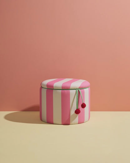 Poef met opslag - roze