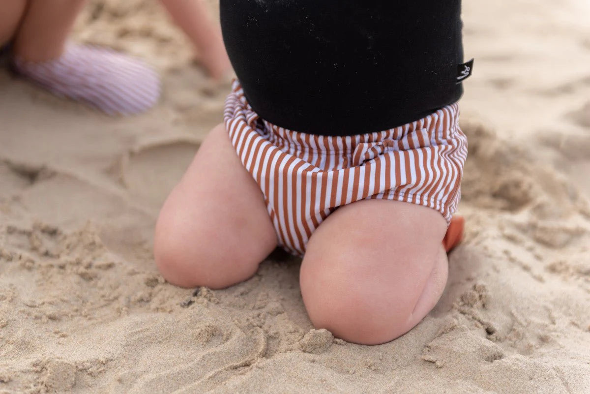 Slipstop Zwembroek Kind Cognac Stripe Meisje