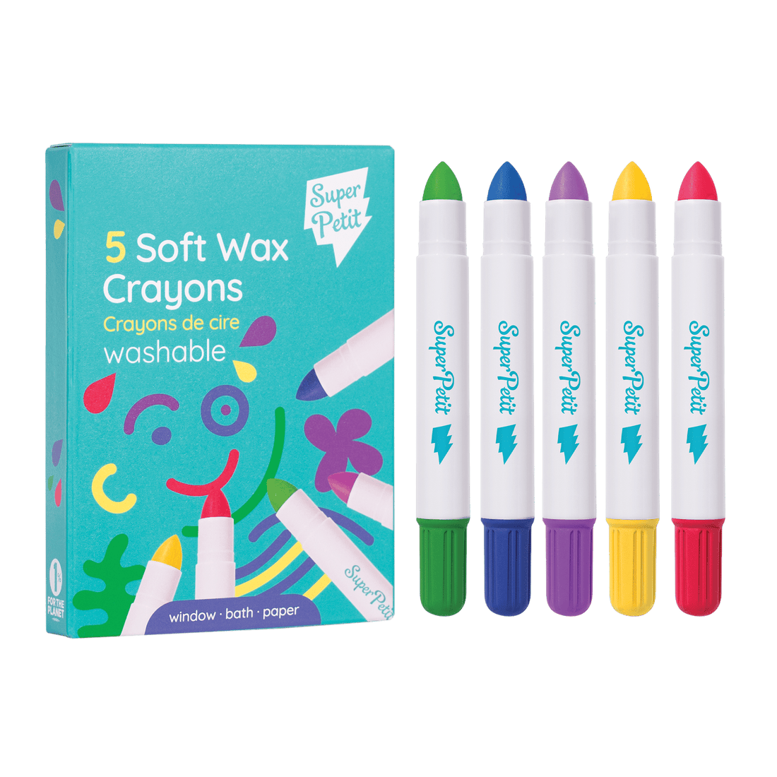 5 Zachte wasbare waxpotloden